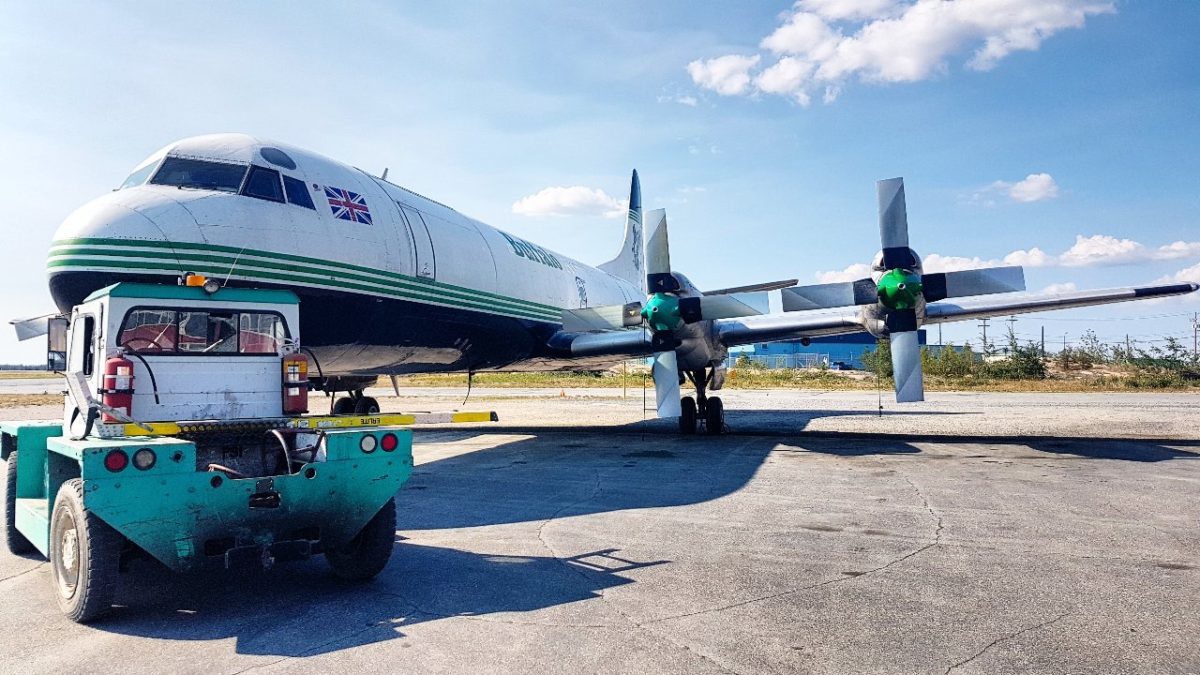 Electra being serviced on the ramp