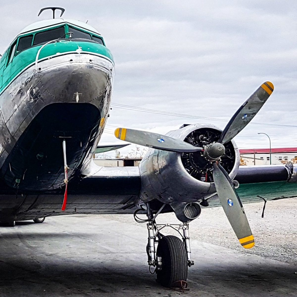 DC-3 nose and propellers up close