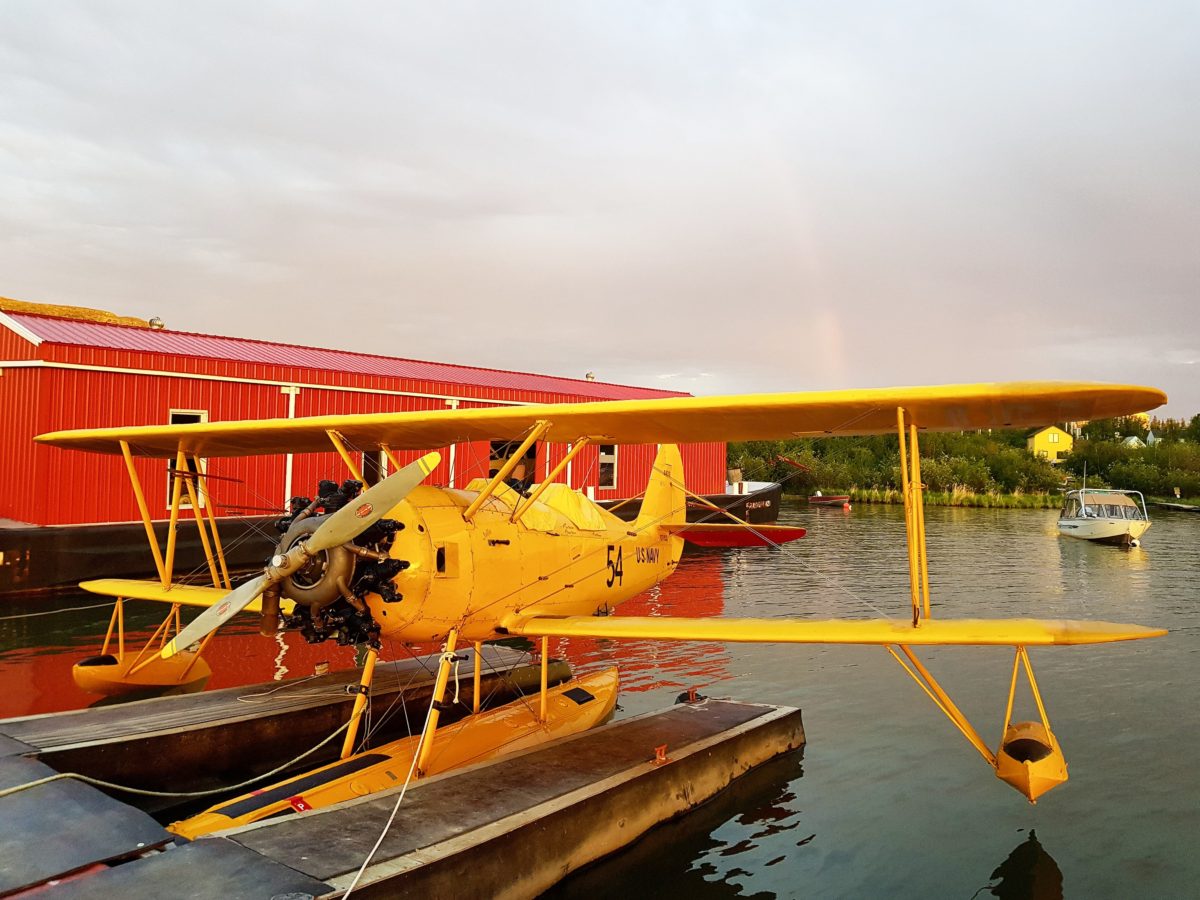 The N3N at the dock under a rainbow