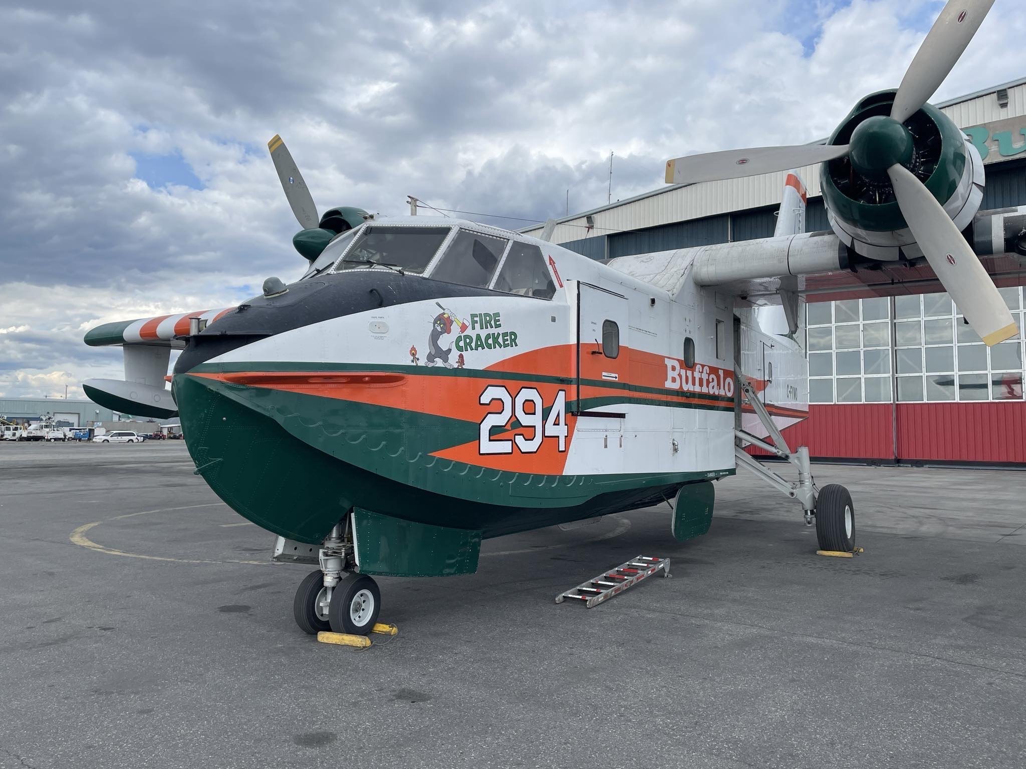 Tanker 294 — Fire Cracker — outside the fire hall doors