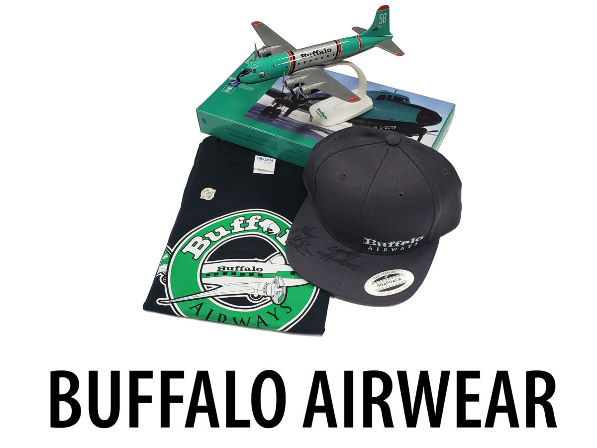 Inside the Buffalo Airwear store in the Yellowknife hangar