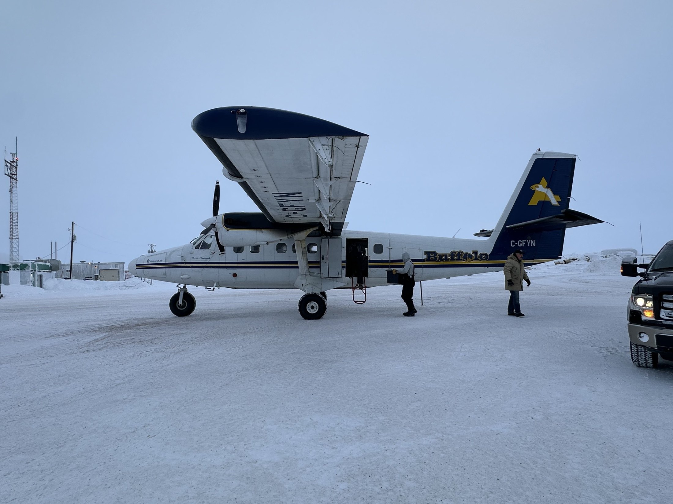 Loading C-GFYN on a snow-packed community ramp